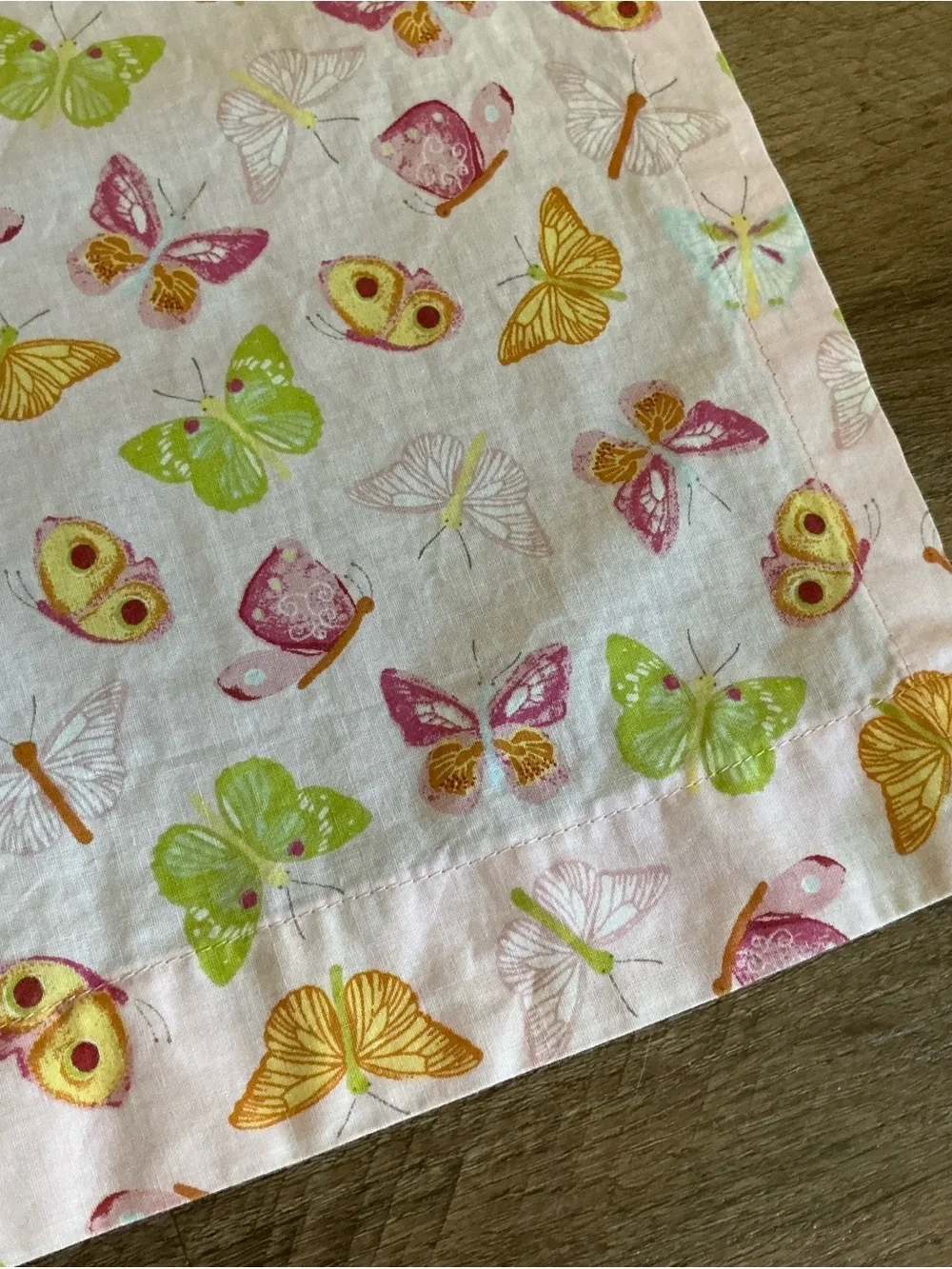 Butterfly Curtains Set of 4 Window DEBREUYN Nursery Baby Girl Decor Pink Tab Bl